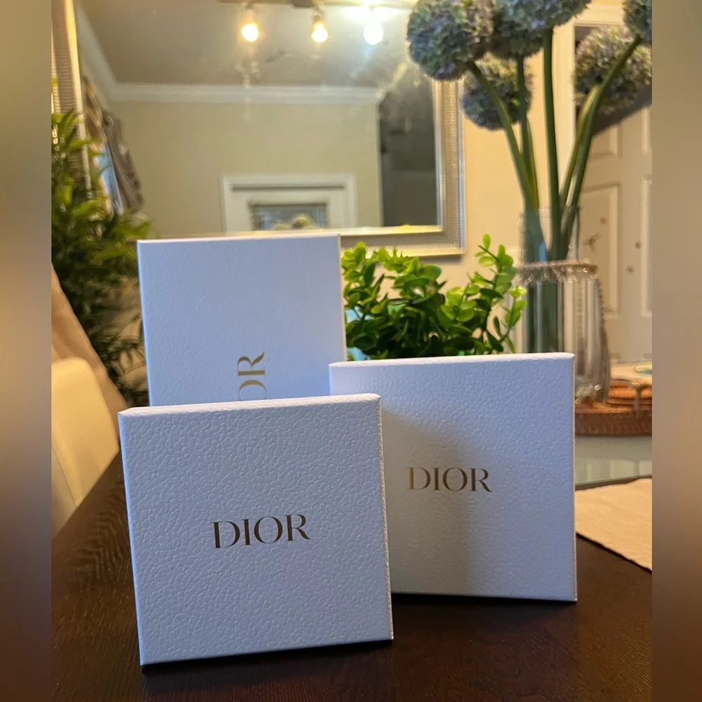 Dior Luxurious White Boxes with Gold Accents